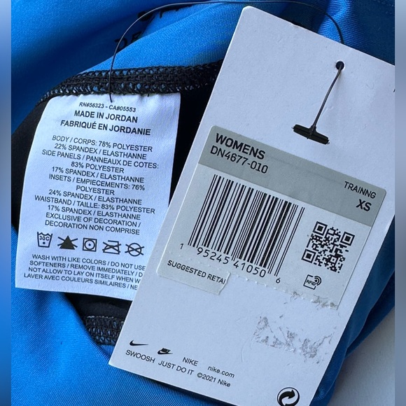 NEW Nike One Women’s Tight Fit Mid Rise 7/8 Length Colorblock Leggings size XS - Picture 4 of 10